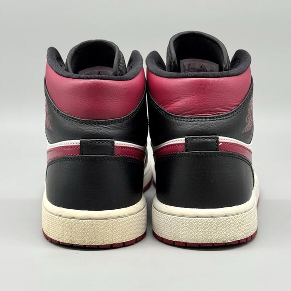 Nike Air Jordan 1 AJ1 Mid Size 9 Mens Noble Red Black White 554724-066 Sneakers main image 7